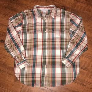 Alfred Dunner Women’s Button Up Top Shirt 14 Plaid